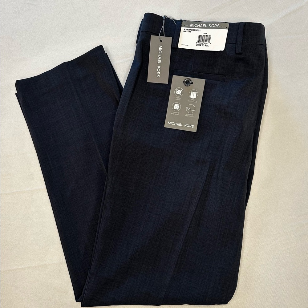 Michael Kors Men’s Meyers Comfort Dress Pants Blue 38x30 New With Tags